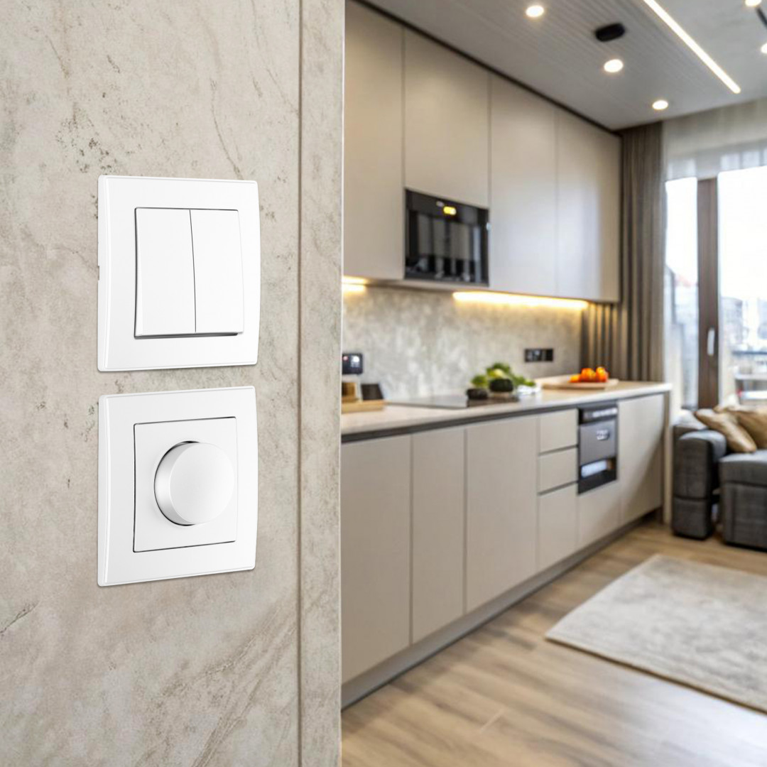 Выключатель двухклавишный Arte Milano SET06-1-30-2 white