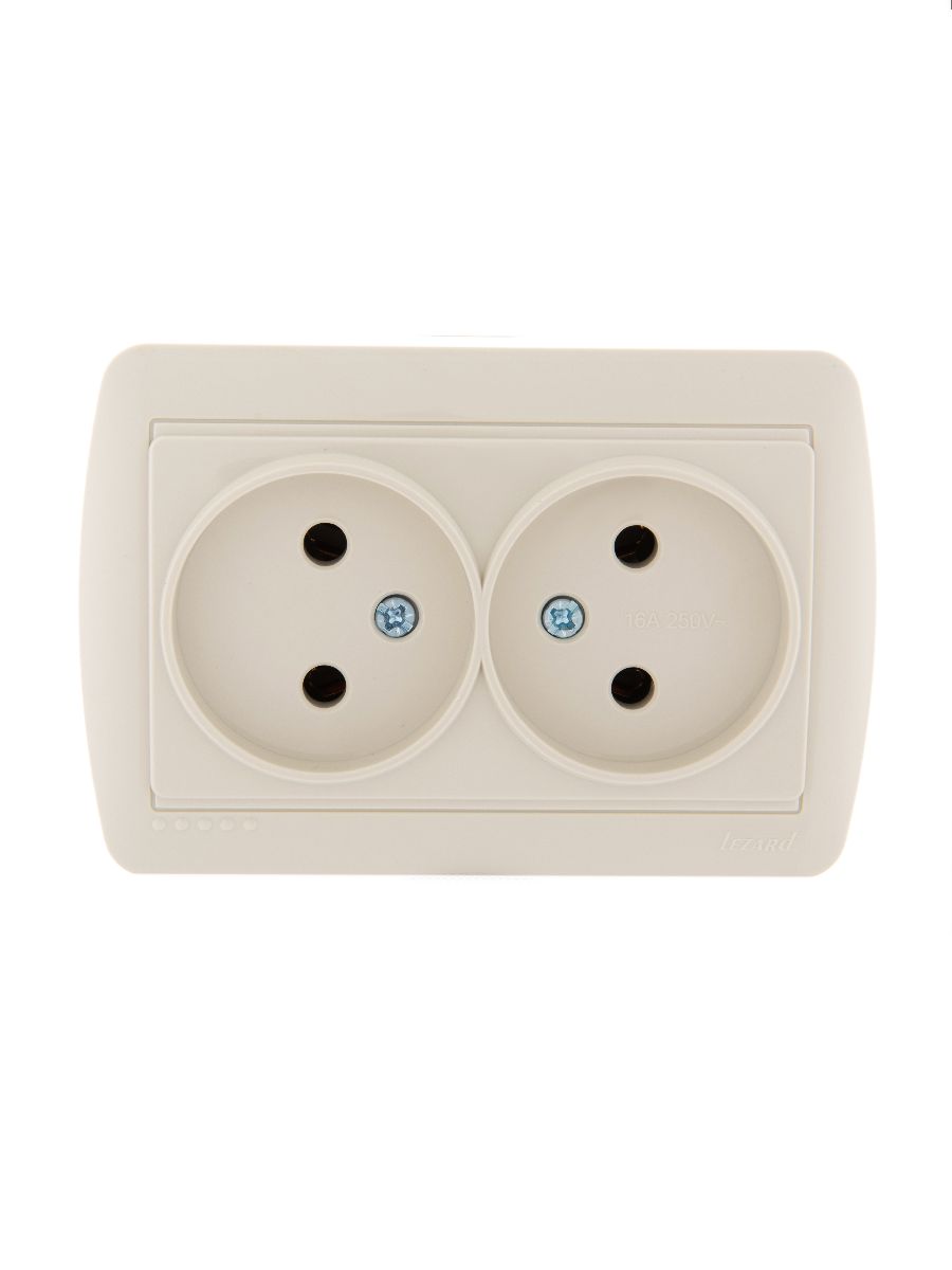 Розетка двойная б/з Lezard Demet 711-0300-128