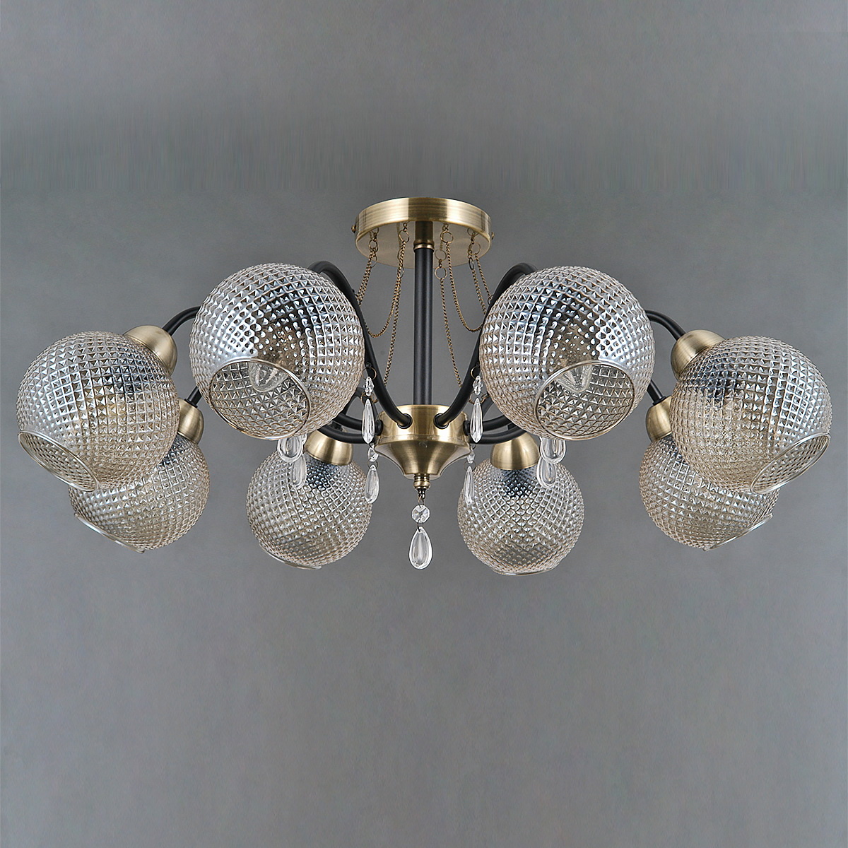 Люстра на штанге Illumico IL0432-8CSQ-29 AB BK