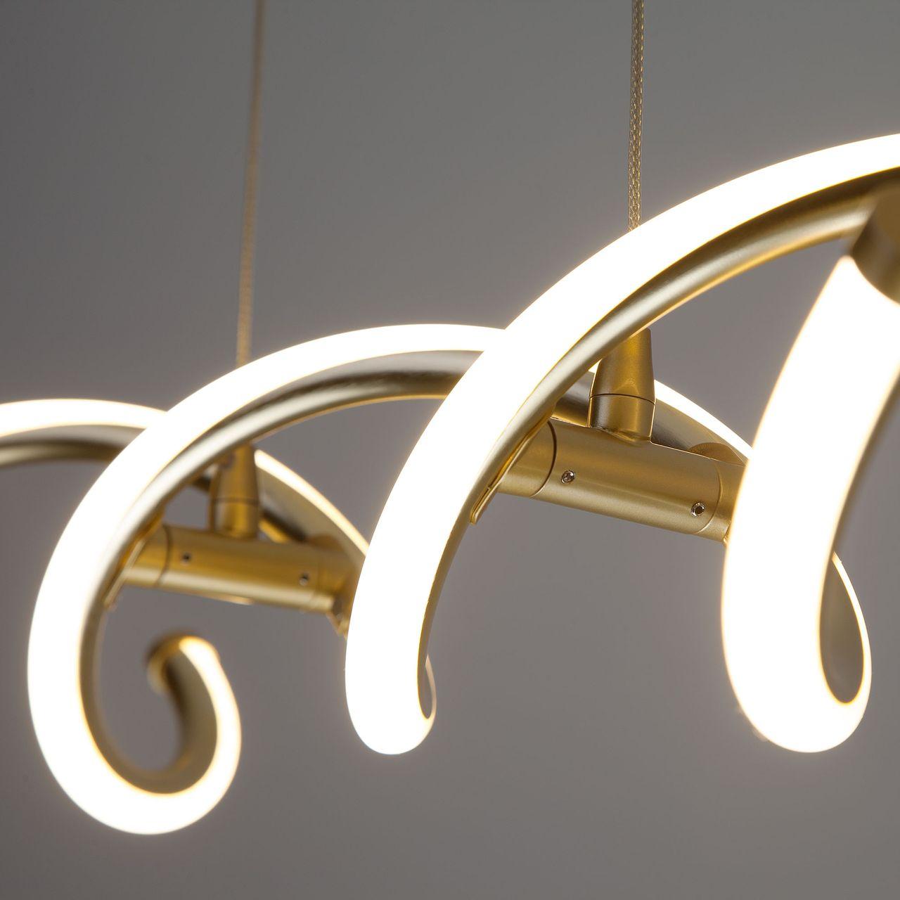 Подвесной светодиодный светильник Eurosvet Leavi 90074/1 патинированное золото