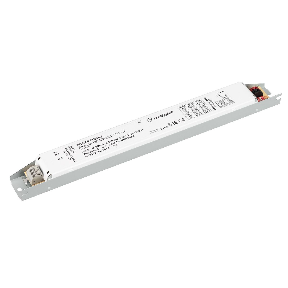 Блок питания Arlight ARJ-LG-120-LINEAR-PFC-HV (120W, 80-330V, 0.3-0.7A) 049559