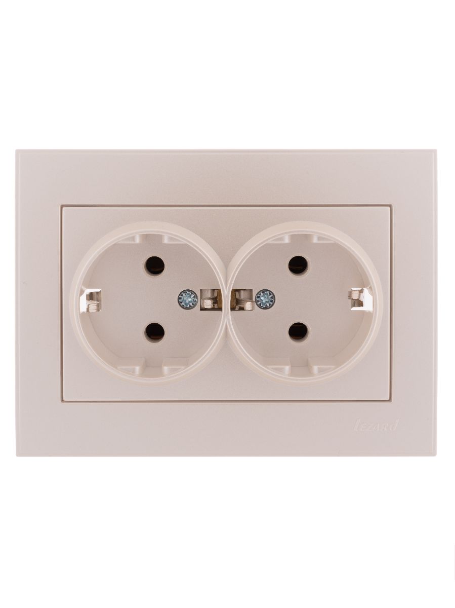 Розетка двойная с/з Lezard Rain 703-3030-127