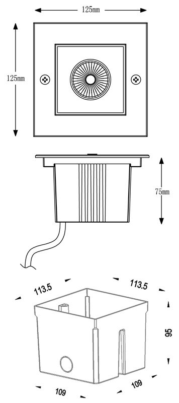 Грунтовый светильник Deko-Light Square COB 730209