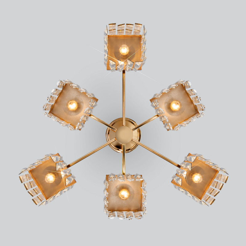 Люстра на штанге Eurosvet 10100/6 золото/прозрачный хрусталь Strotskis