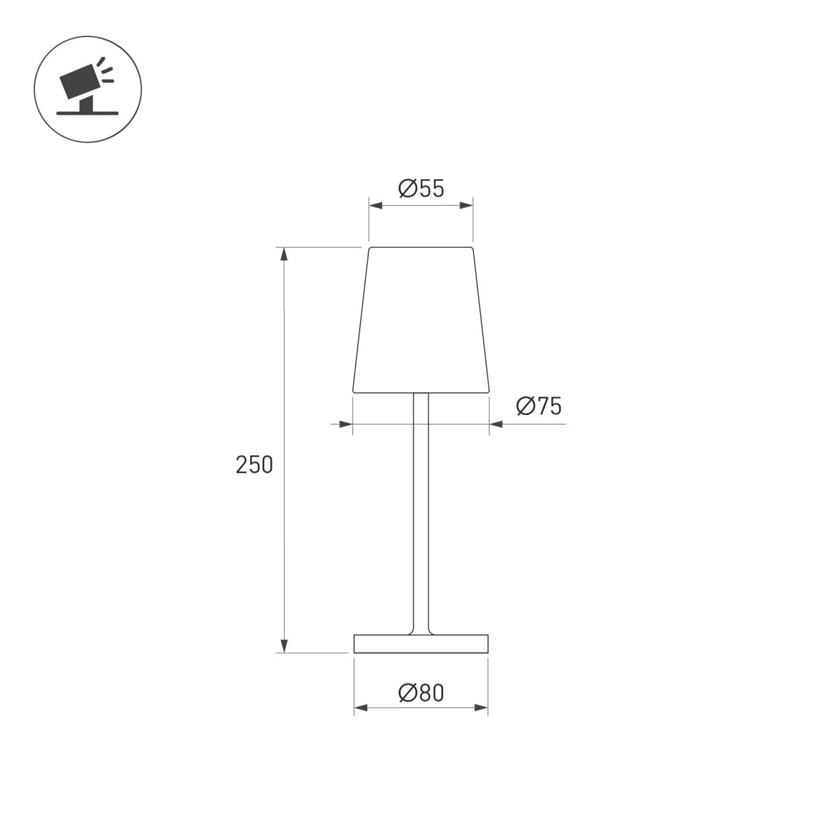 Настольная лампа с аккумулятором Arlight SP-DAISY-TAB-1.5W Warm3000-MIX (RS, 90 deg) (IP54 Металл) 058566