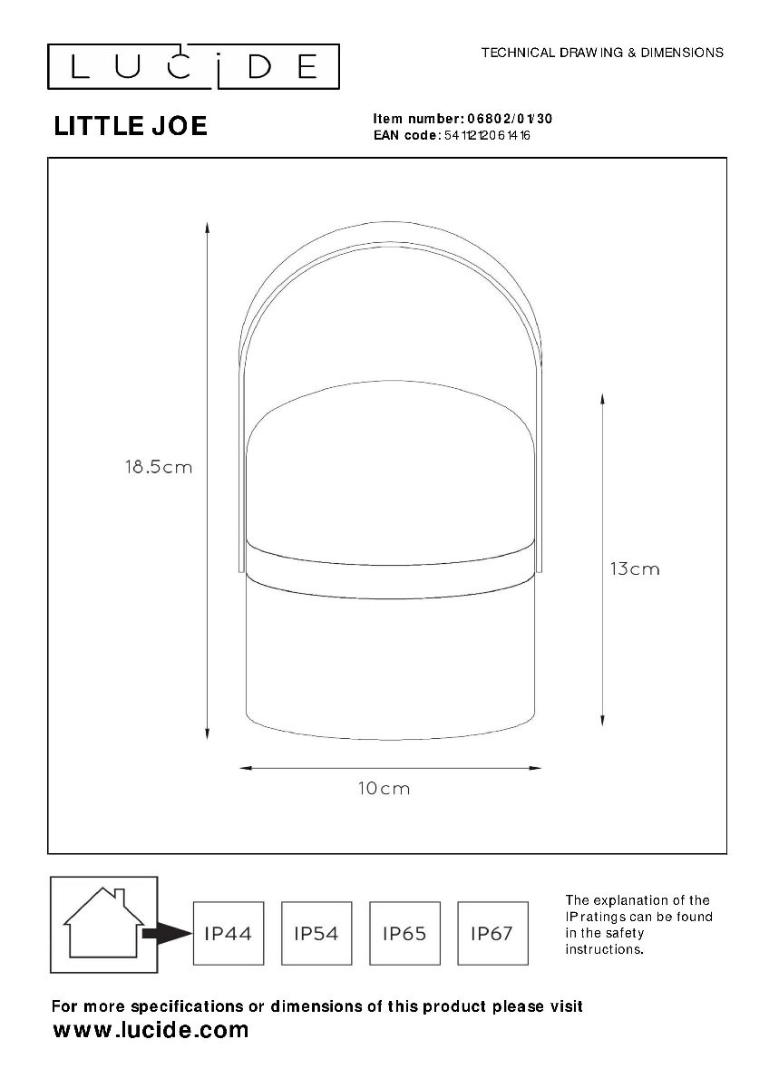 Настольная лампа Lucide Little Joe 06802/01/30