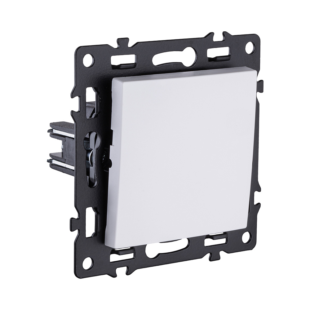 Выключатель кнопочный 1-клавишный 10А/250В, белый Kollinger Asthetik AS-006WH