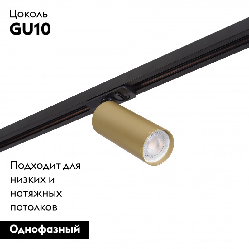 Трековый светодиодный светильник Denkirs Tube DK6202-BG