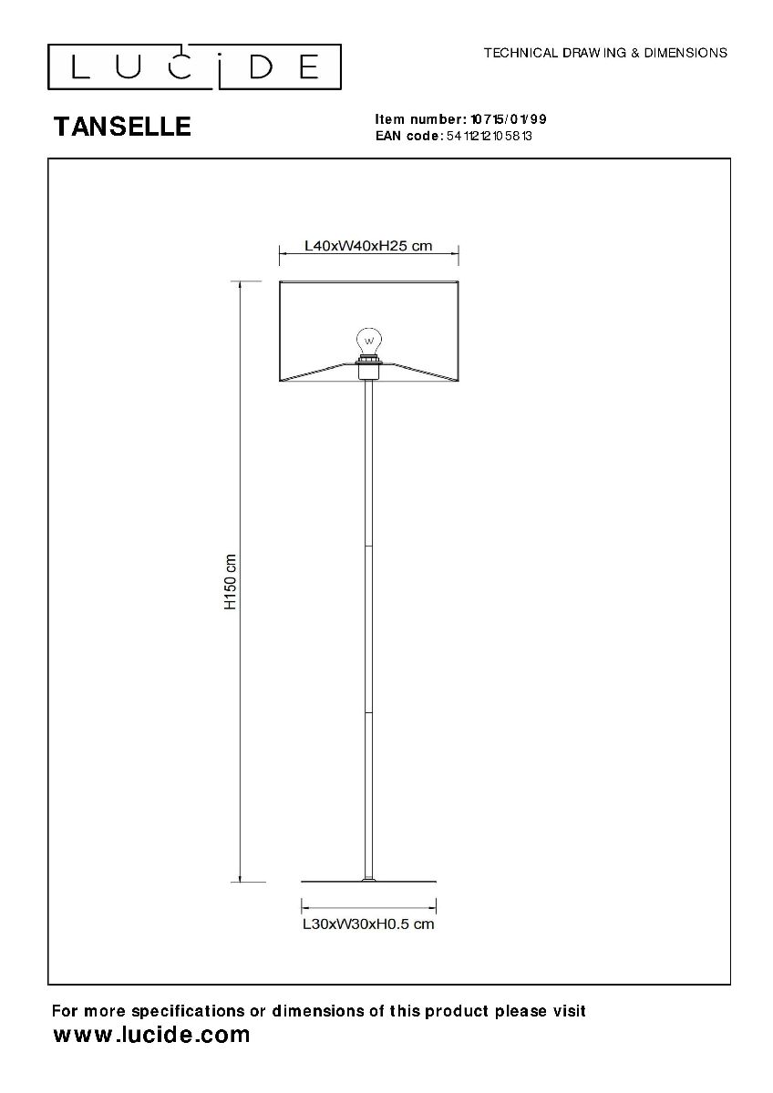 Торшер Lucide Tanselle 10715/01/99