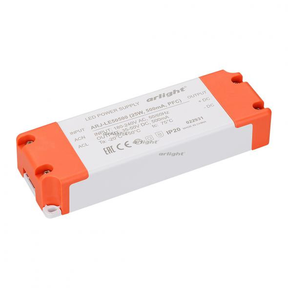 Блок питания Arlight ARJ-LE50500 (25W, 500mA, PFC) 022931