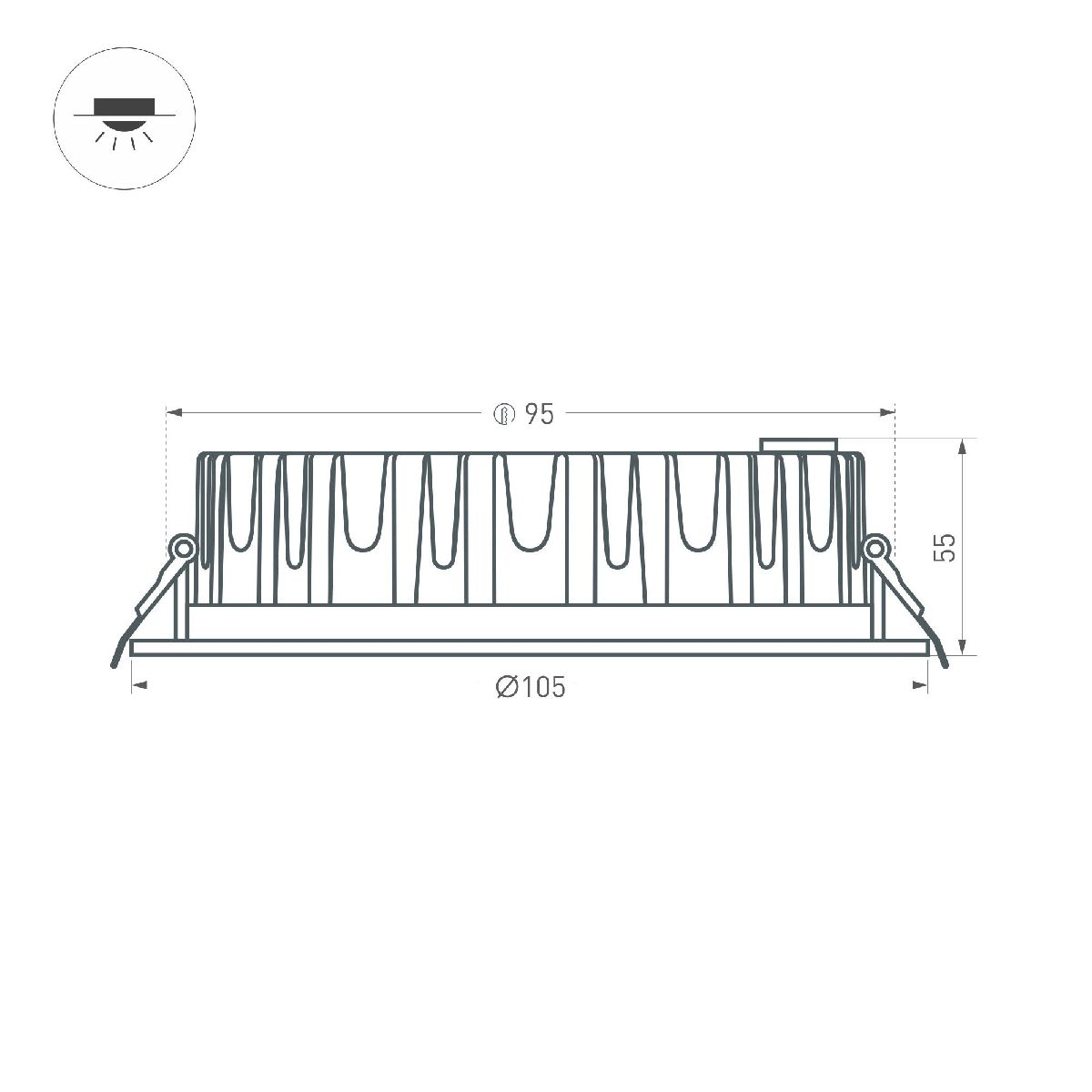 Встраиваемый светильник Arlight MS-MIST-BUILT-R105-9W Warm3000 (WH, 110 deg, 230V) 041614