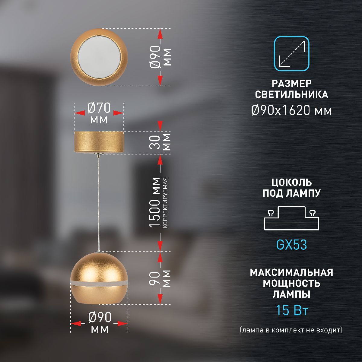Подвесной светильник Эра PL21 GD Б0058506