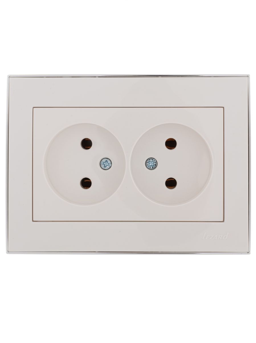 Розетка двойная б/з Lezard Rain 703-0225-128