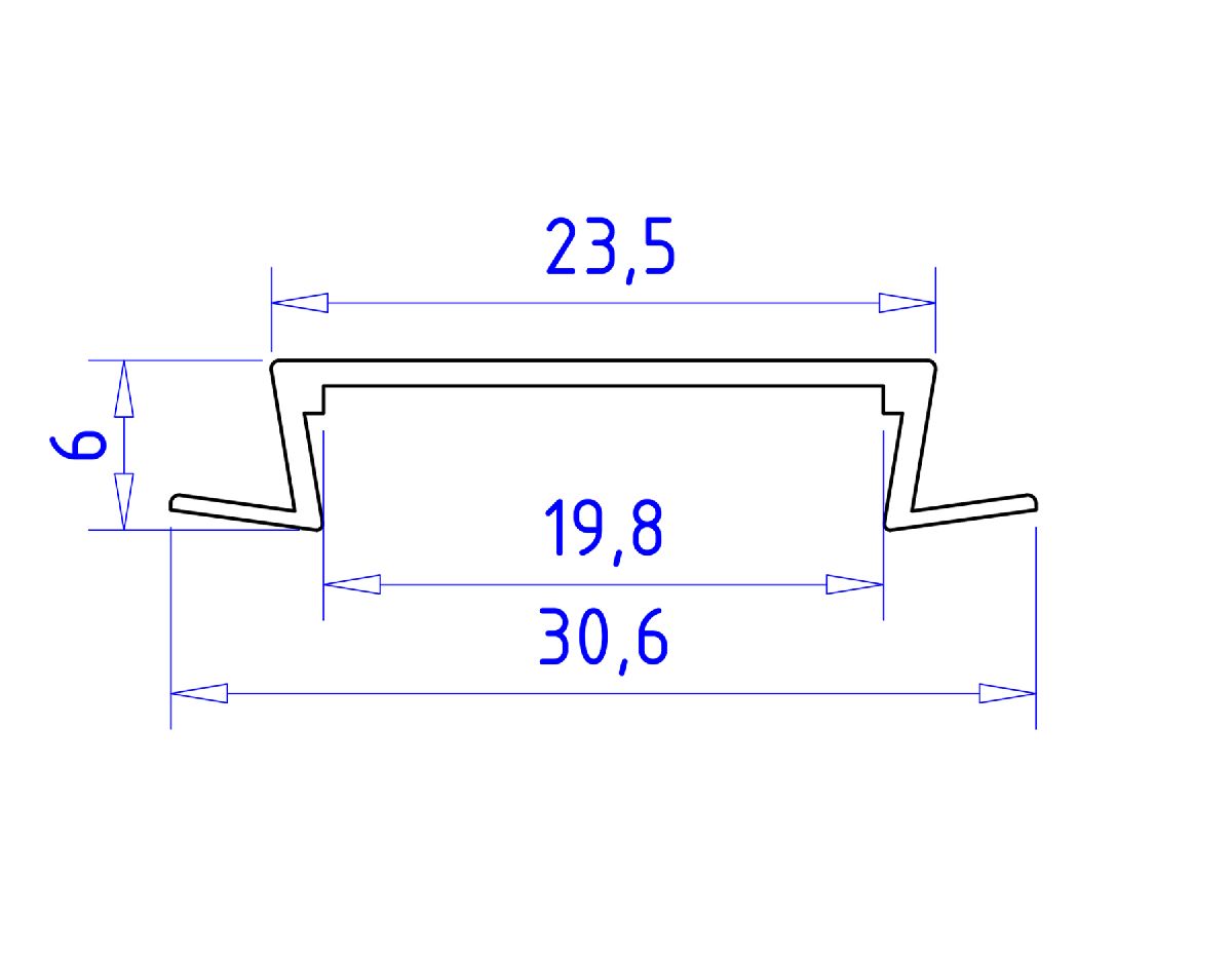 Алюминиевый встраиваемый профиль Ambrella Light Alum Profile GP1100WH