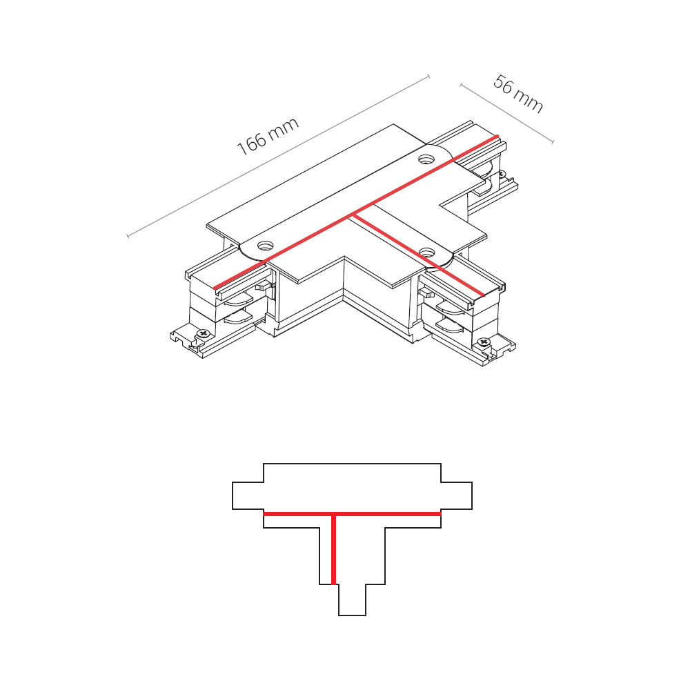Коннектор T-образный правый 1 Nowodvorski Ctls Power 8245