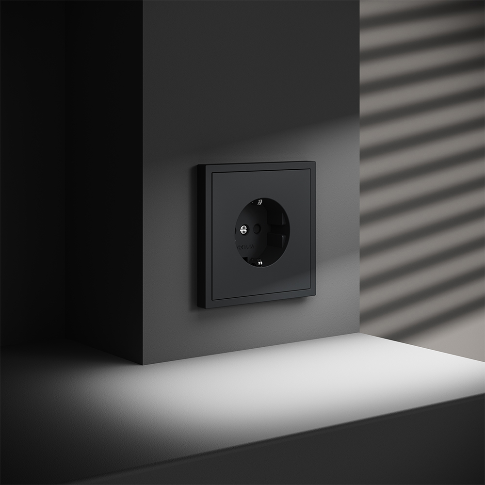 Розетка со шторками Voltum S70 VLS040207 (графит)
