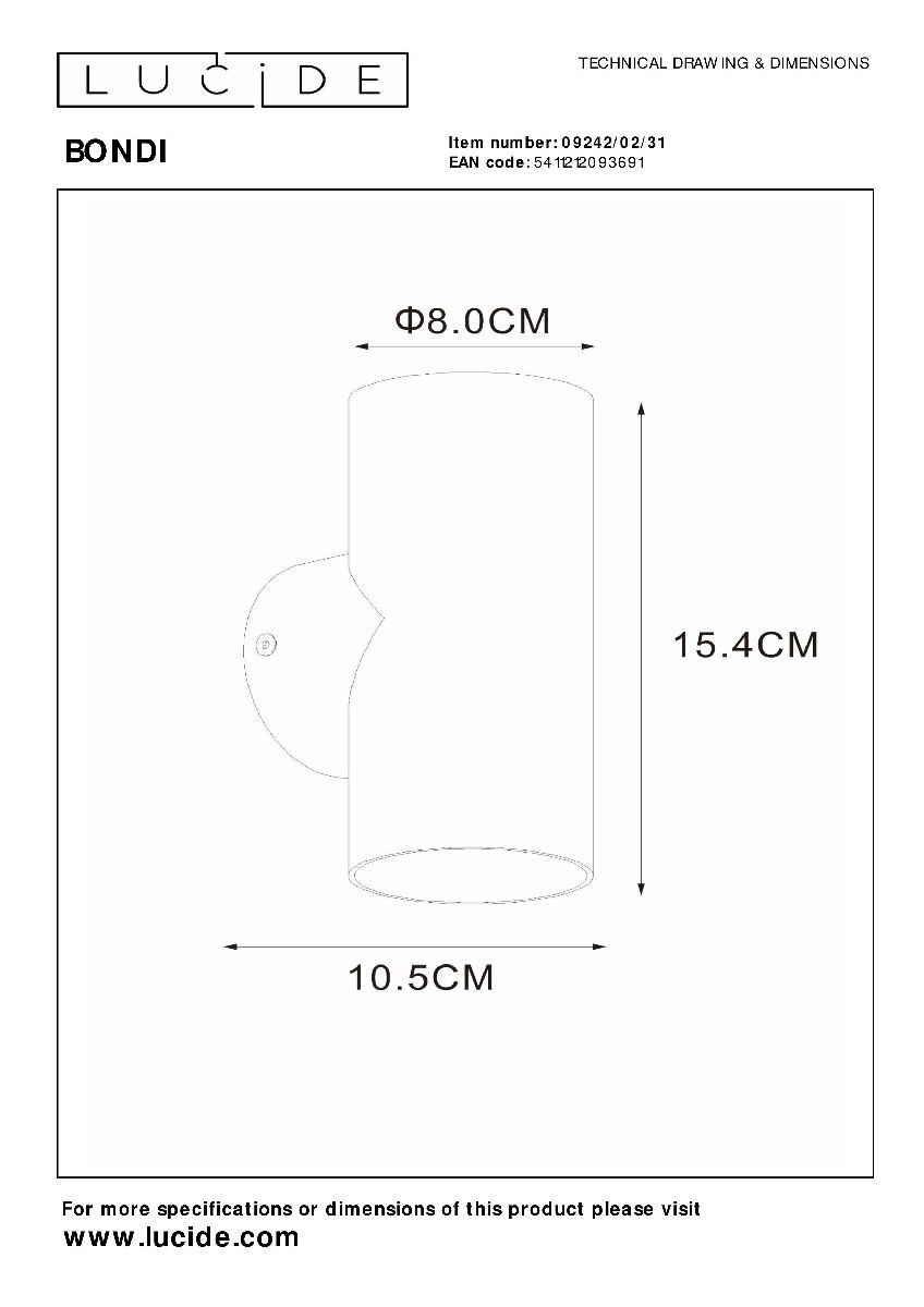 Настенный светильник Lucide Bondi 09242/02/31