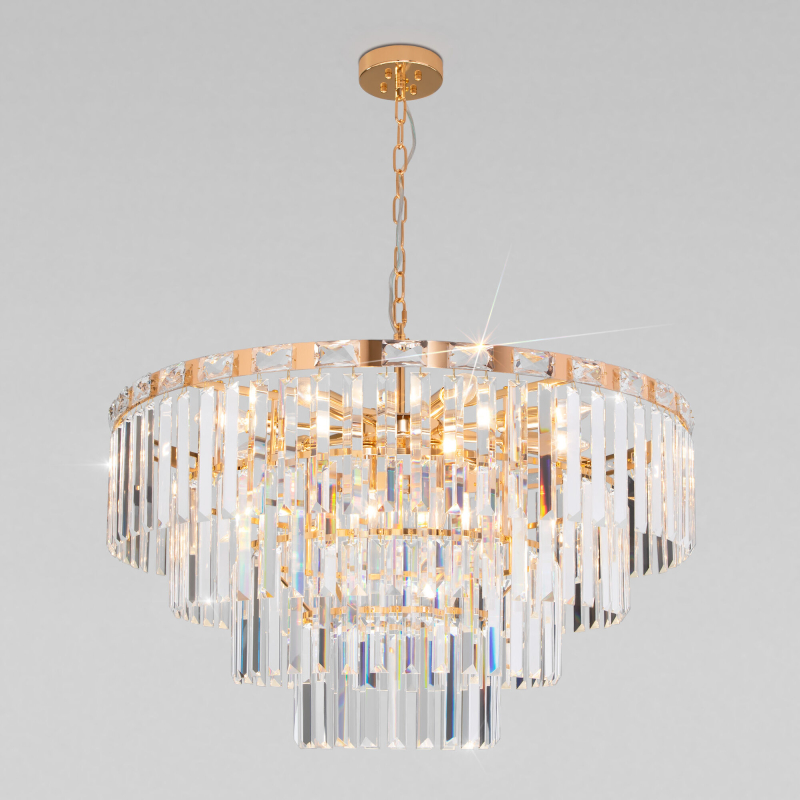 Подвесная люстра Eurosvet Elegante 10130/10 золото/прозрачный хрусталь Strotskis Smart a060643
