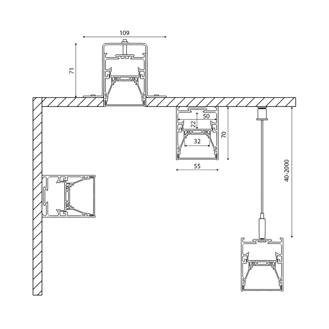 Профиль алюминиевый Lumker L.5570-B 003266