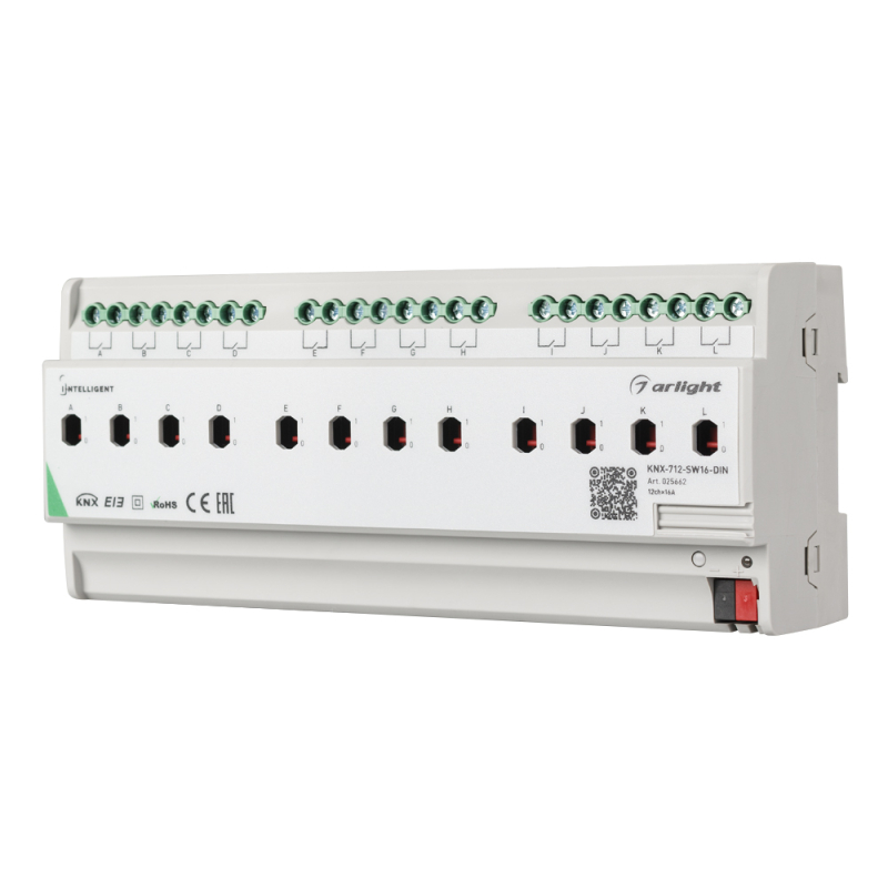 Релейный модуль Arlight KNX-712-SW16-Din (Bus, 12x16A) 025662