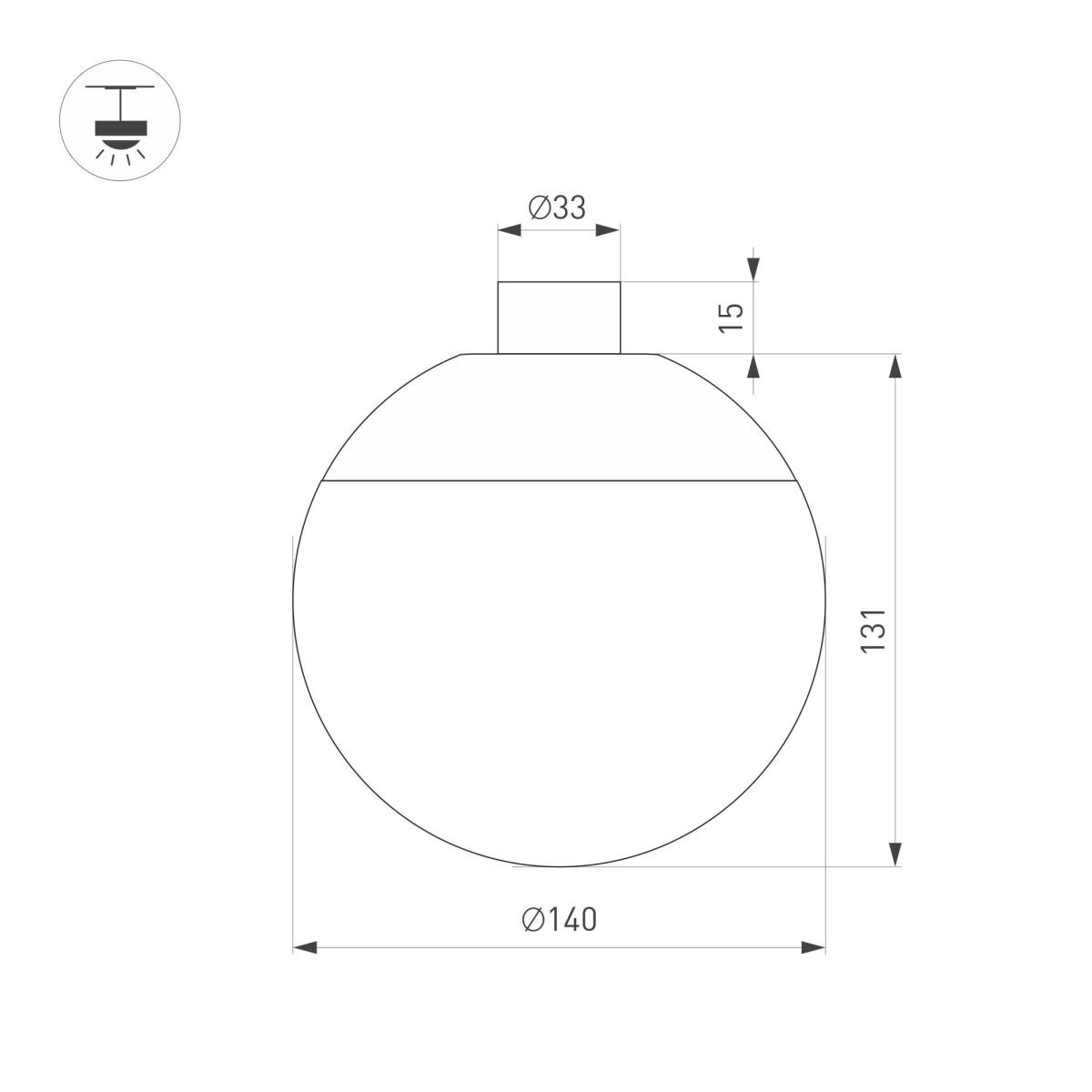 Трековый светильник Arlight ART-INBELT-SFERO-R140-7W Day4000-MIX (BK, 240 deg, 48V, DALI) 051180