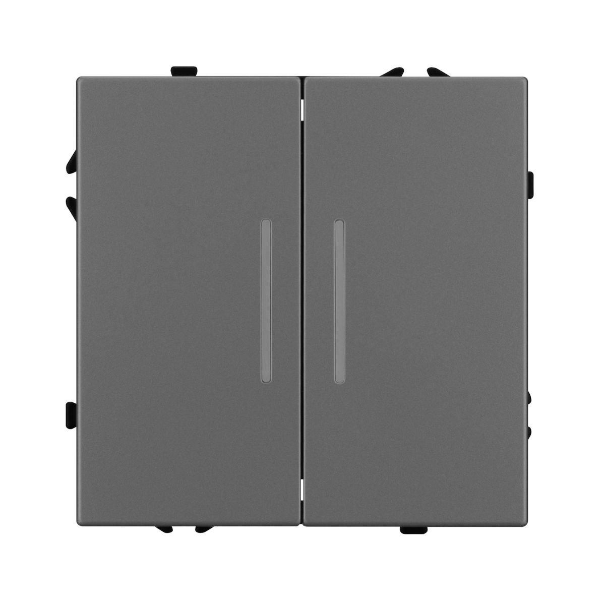 Механизм выключателя двухклавишный проходной Arlight LED SWT-NOBE-MKP2-SFPL-L-GR (230V, 10A) 054269