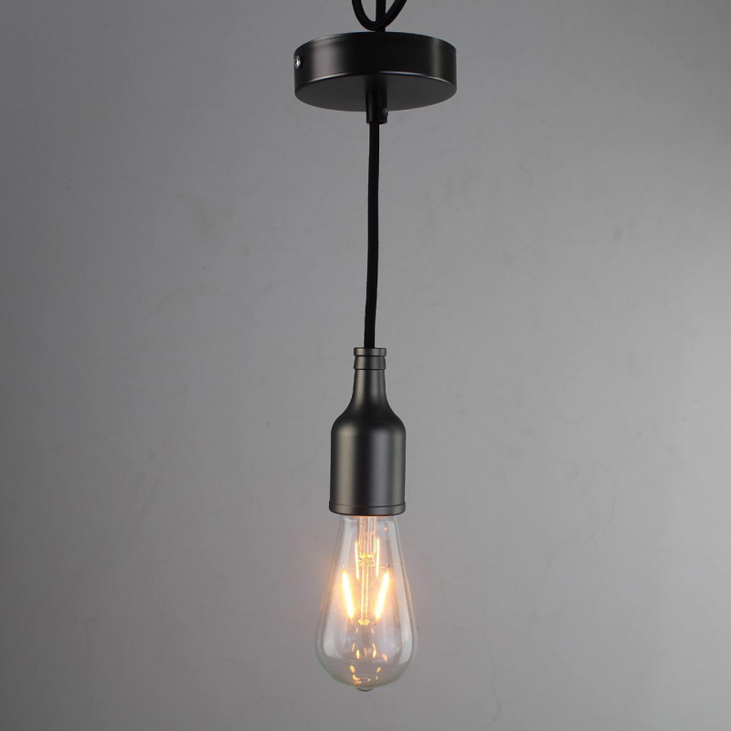 Ретро патрон с подвесом E27 Черный Sun Lumen 056-632