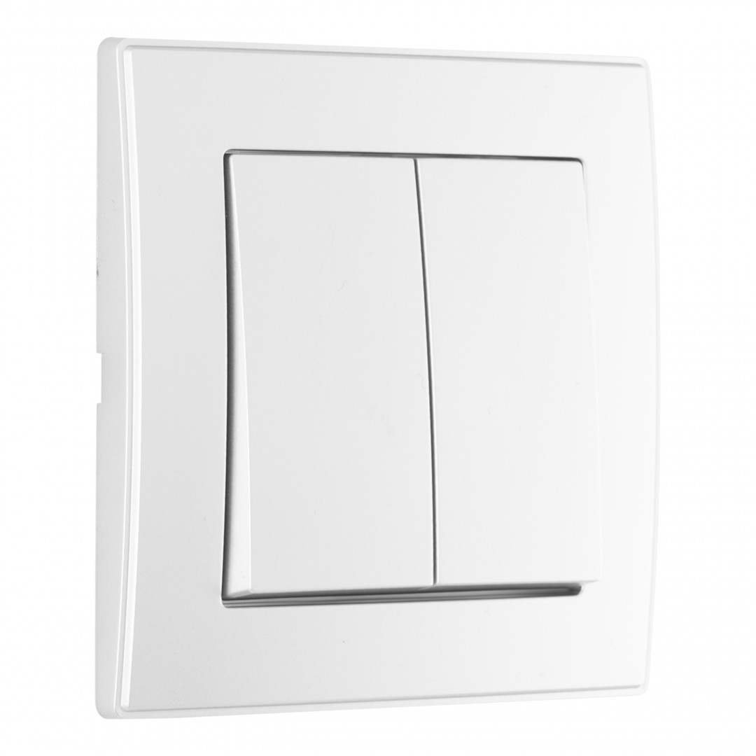 Выключатель двухклавишный Arte Milano SET06-1-30-2 silver