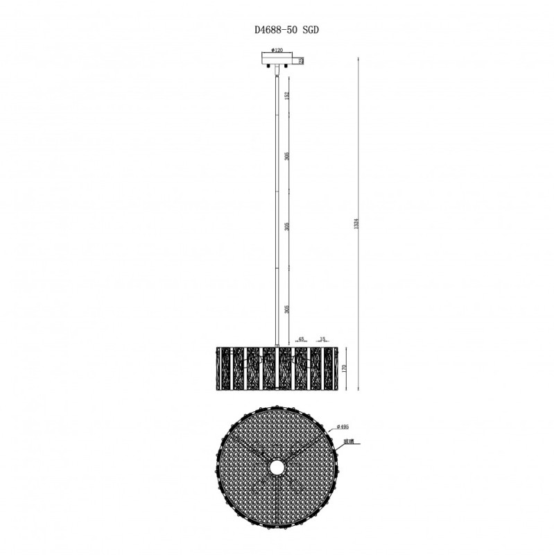 Подвесная люстра iLamp Panorama D4688-50 SGD