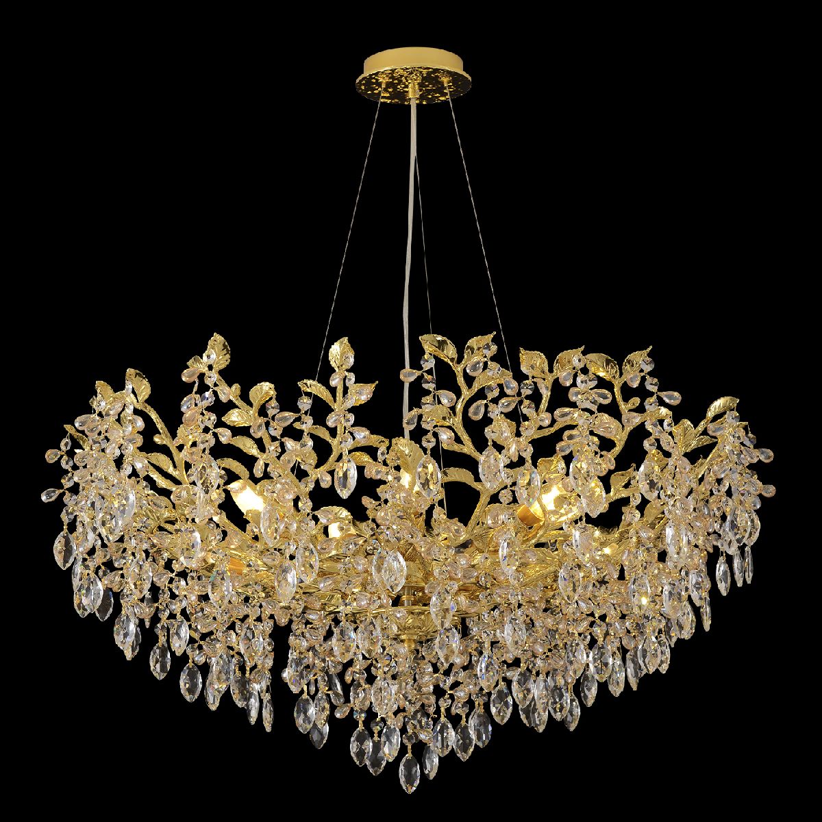 Подвесная люстра флористика Crystal Lux EDEN SP10 GOLD