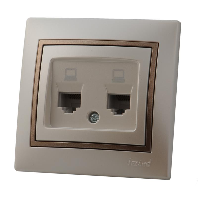 Розетка компьютерная двойная Lezard Mira 701-3031-141