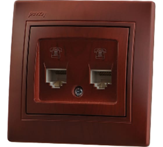 Розетка телефонная двойная евро Lezard Mira 701-0601-138
