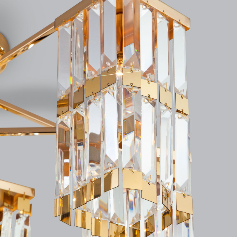 Люстра на штанге Eurosvet 10100/6 золото/прозрачный хрусталь Strotskis