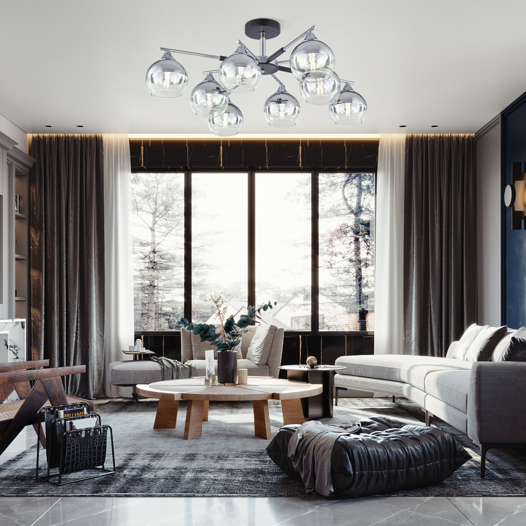 Люстра на штанге Arte Milano Napoli 339354/8 CR+BK