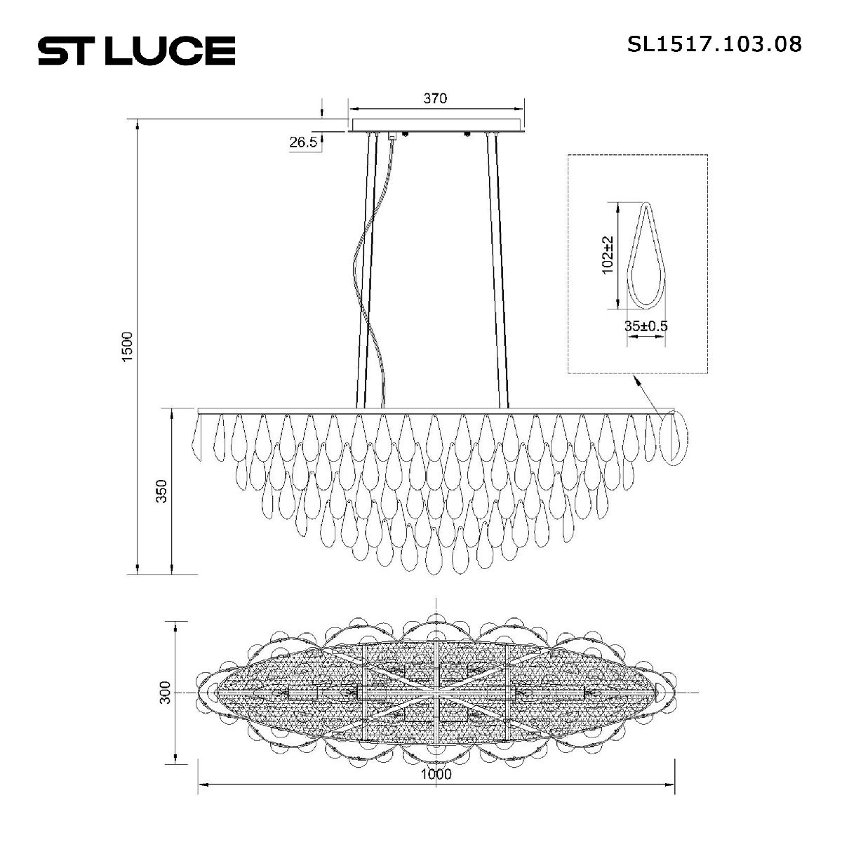 Подвесная люстра ST Luce Faenza SL1517.103.08