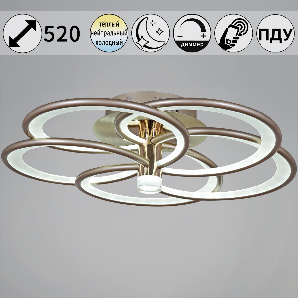 Потолочная люстра Reluce 09246-0.3-5S Champaign silver