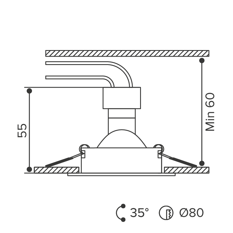 Встраиваемый светильник Wolta Alto WDL-GU5.3/01W-S
