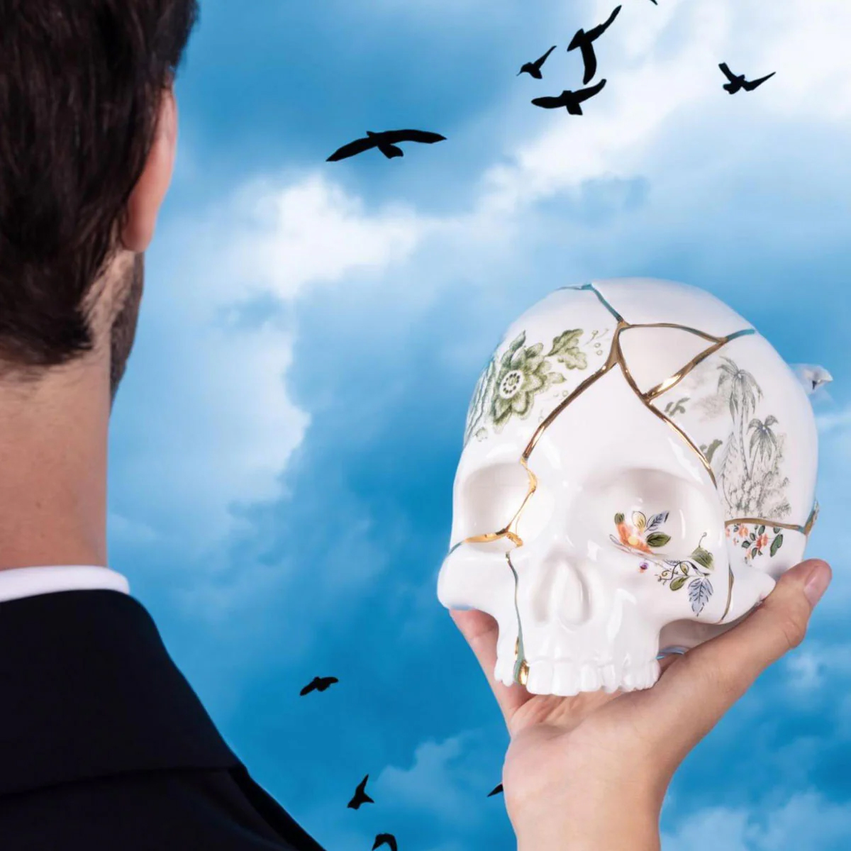 Статуэтка Skull Seletti Kintsugi  09943