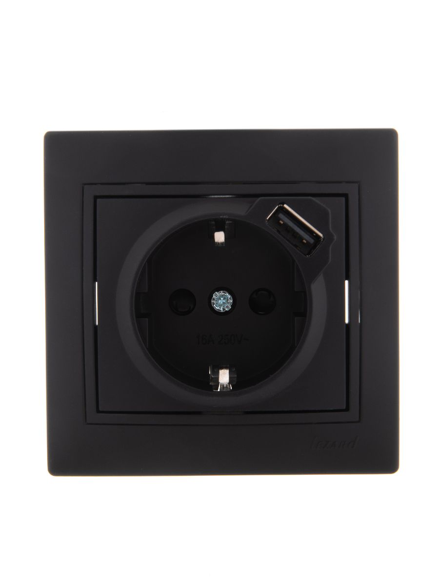 Розетка с/з + USB Lezard Mira 701-4242-181