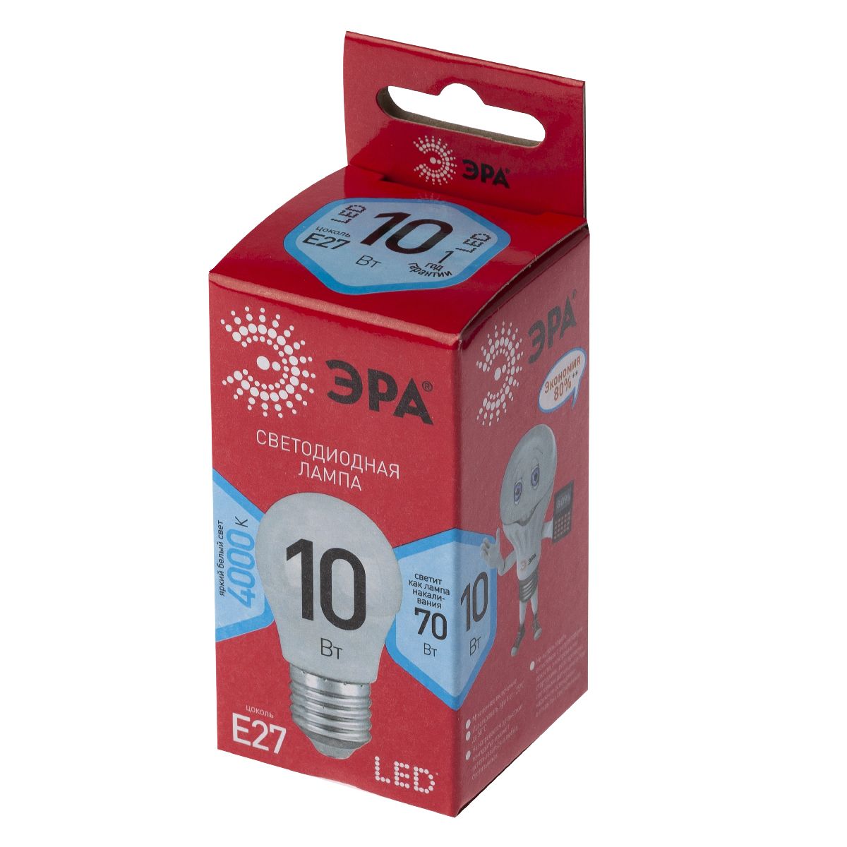 Лампа светодиодная Эра E27 10W 4000K LED P45-10W-840-E27 R Б0050234