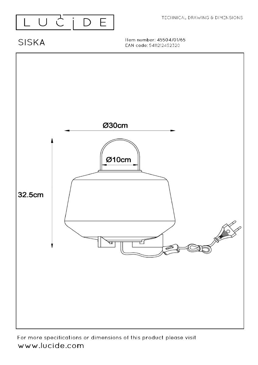 Настольная лампа Lucide Siska 45504/01/65
