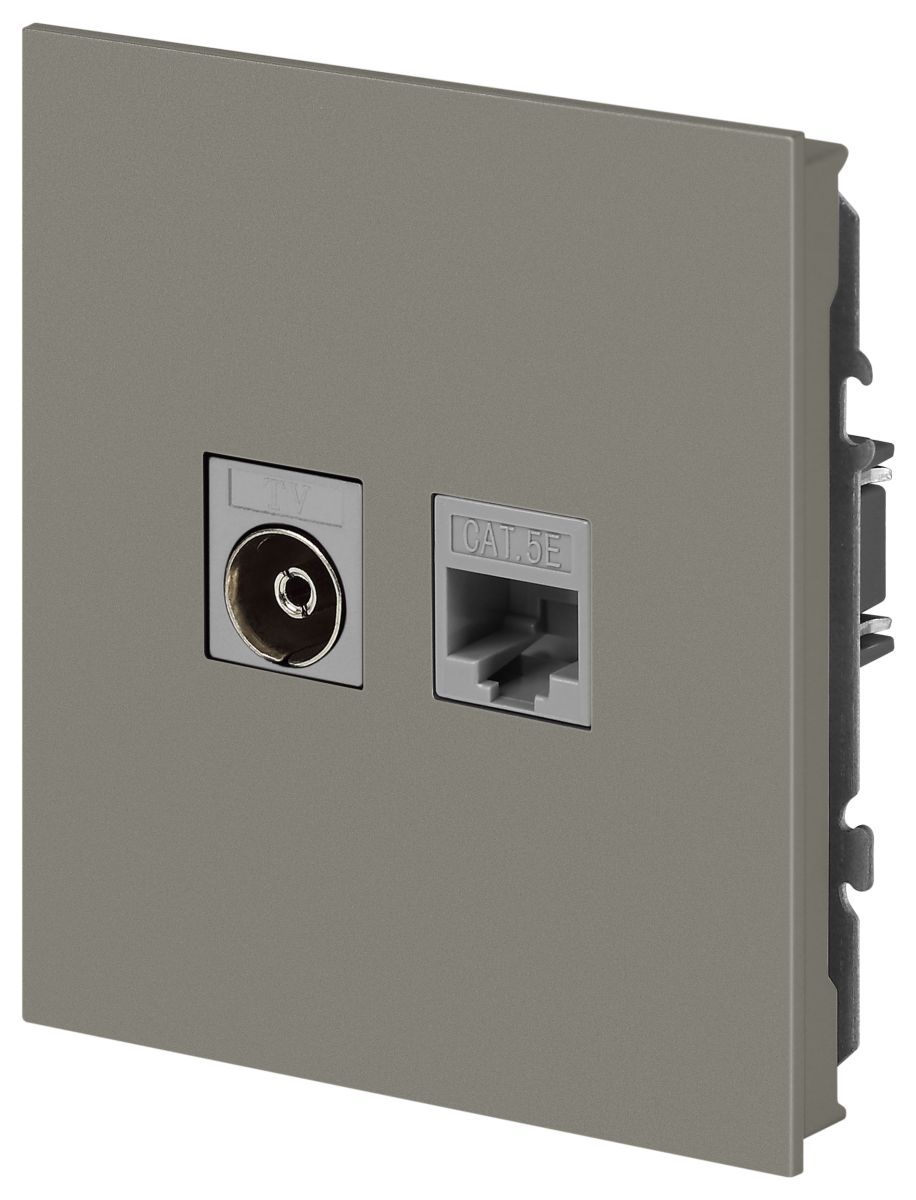 Розетка Эра Arktik 16-3110-07 комбинированная RJ45+TV титан Б0070500