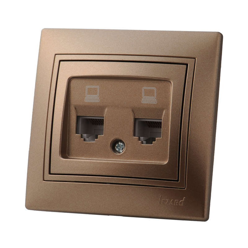 Розетка компьютерная двойная Lezard Mira 701-3131-141