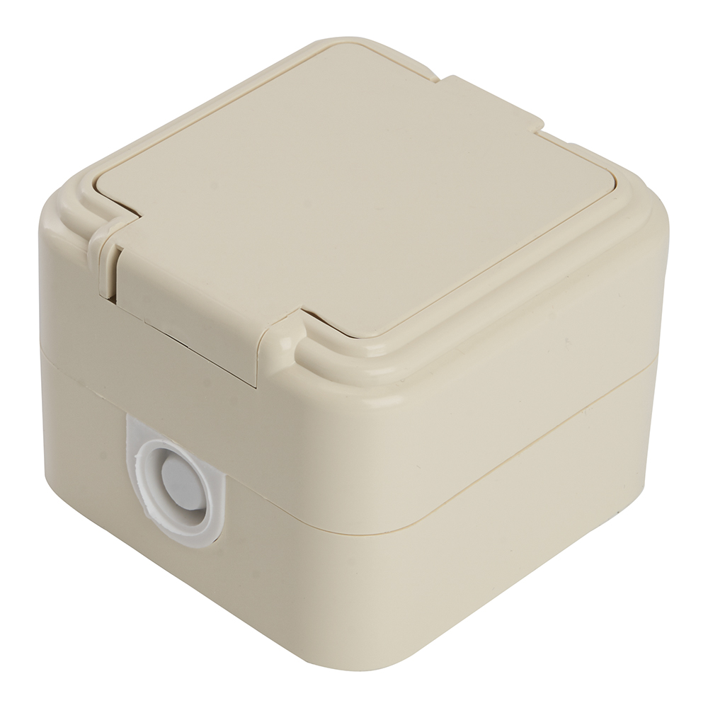 Розетка 1-местная с/з с крышкой Stekker Брест 49058