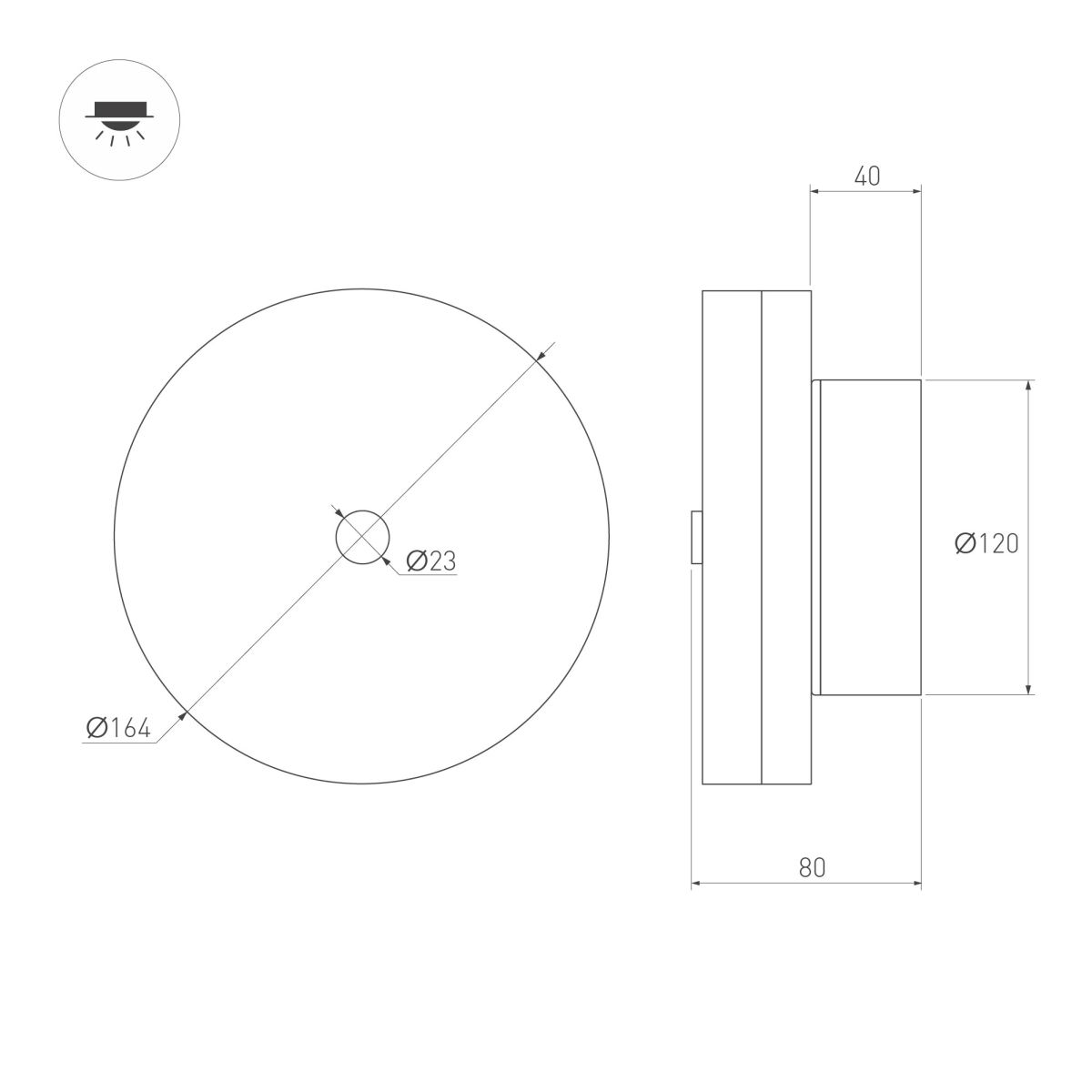 Настенный светильник Arlight SP-MENTA-WALL-R165-12W Warm2700 (BK, 130 deg, 230V) (IP20, Мрамор) 061700