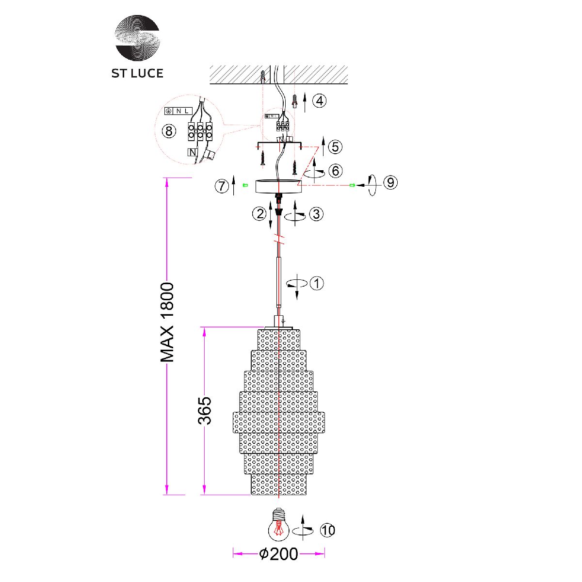 Подвесной светильник ST Luce Rexite SL1001.213.01