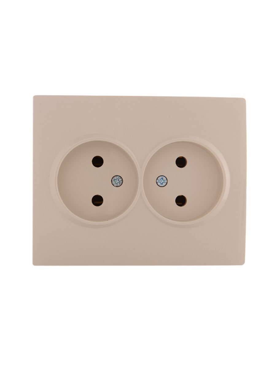 Розетка двойная б/з Lezard Karina 707-0300-128