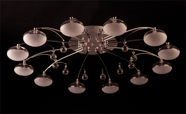 Потолочная люстра Eurosvet 4894/12 хром/синий+красный+фиолетовый