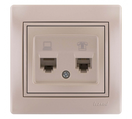Розетка компьютер+телефон Lezard Mira 701-3030-143
