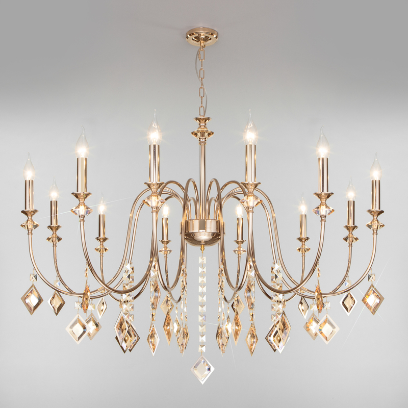 Подвесная люстра Eurosvet Telao 10110/12 золото/тонированный хрусталь Strotskis